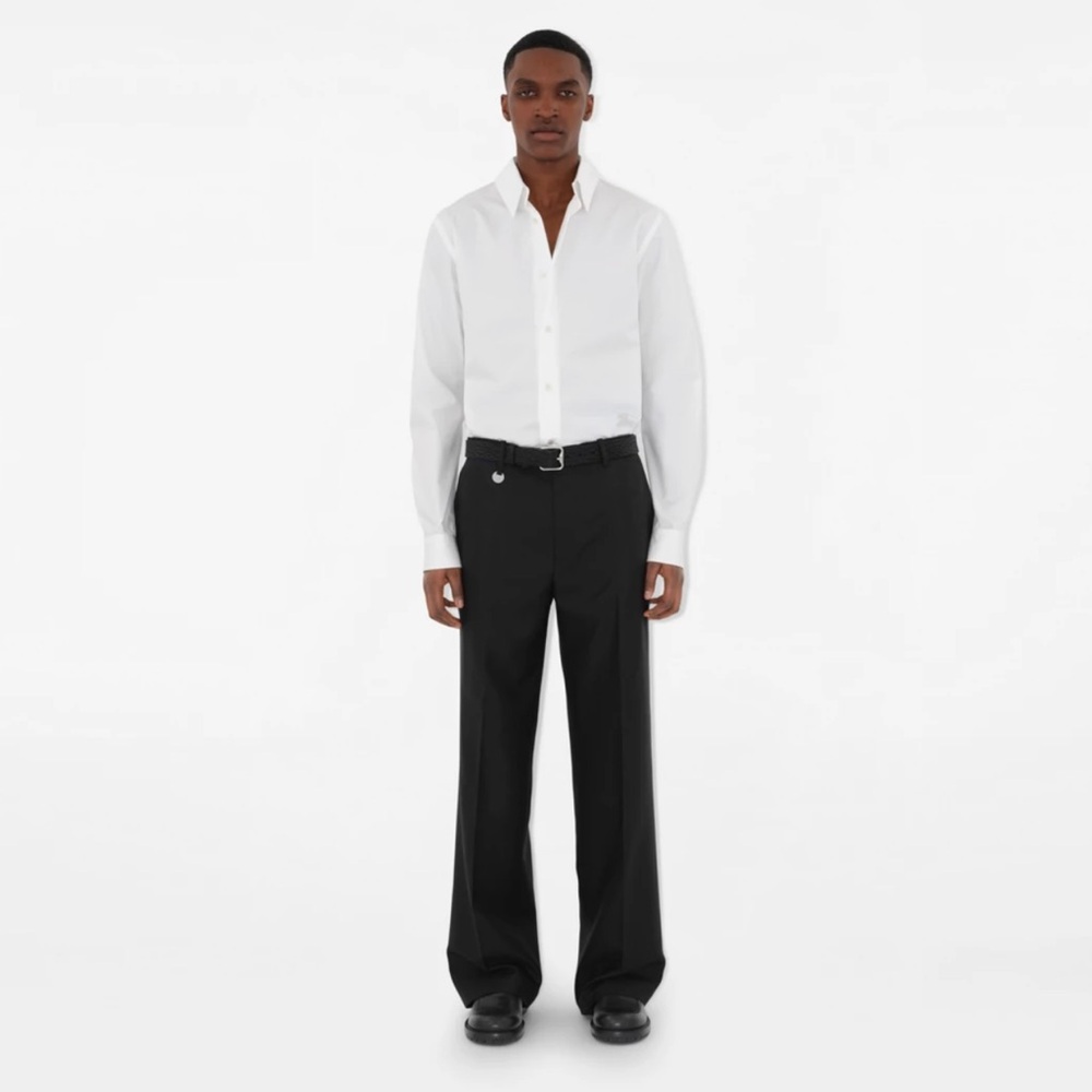 Burberry London Men’s Dress Shirt White Formal Cotton Button Down XL 17.5”